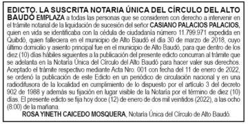 Edicto Casiano Palacios Palacios