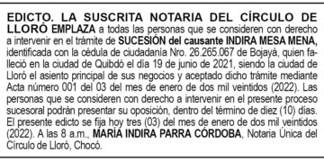 Edicto Indira Mesa Mena