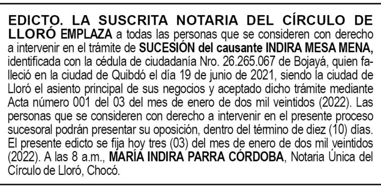 Edicto Indira Mesa Mena