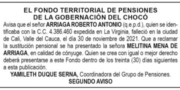 Edicto 2do. aviso Roberto Antonio Arriaga