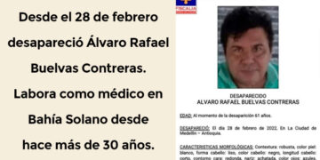 Desapareció médico de Bahía Solano