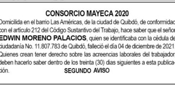 Edicto 2do. aviso Edwin Moreno Palacios