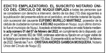 Edicto Eufemio Murillo Martínez