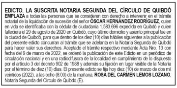 Edicto Óscar Hernández Rodríguez
