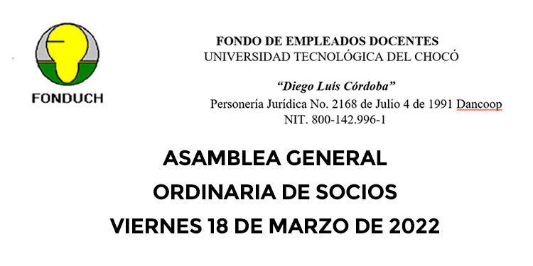 FONDUCH: Asamblea General Ordinaria de Socios