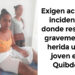 Exigen aclarar incidente donde resultó gravemente herida una joven en Quibdó