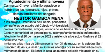 Última novena de Néstor Gamboa Mena