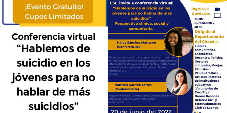 Conferencia “Hablemos de suicidio en los jóvenes para no hablar de más suicidios”