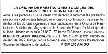 Edicto 1er. aviso Rómulo Palacios Figueroa