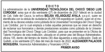 Edicto 1er. aviso Belisa Velásquez Ayala
