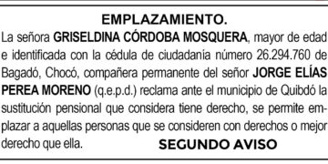 Edicto 2do. aviso Jorge Elías Perea Moreno