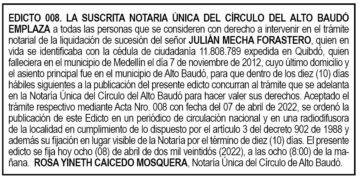 Edicto Julián Mecha Forastero