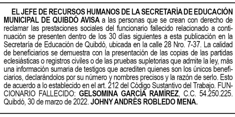 Edicto Gelsomina García Ramírez