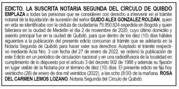 Edicto Guido Álex González Roldán