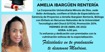 Amelia Ibargüen Rentería, Especialista en Gerencia de Proyectos