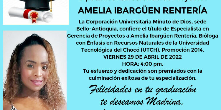 Amelia Ibargüen Rentería, Especialista en Gerencia de Proyectos