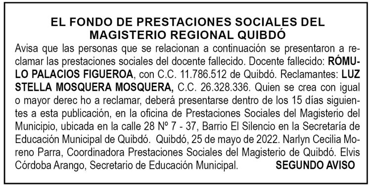 Edicto 2do. aviso Rómulo Palacios Figueroa