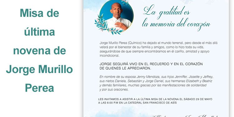 Misa de última novena de Jorge Murillo Perea