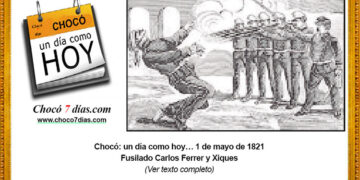 Chocó: un día como hoy… 1 de mayo de 1821. Fusilado Carlos Ferrer y Xiques.