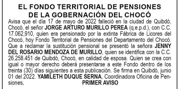 Edicto 1er. aviso Jorge Arturo Murillo Perea