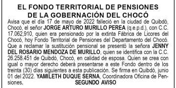 Edicto 2do. aviso Jorge Arturo Murillo Perea