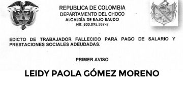Edicto Leidy Paola Gómez Moreno