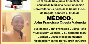 Grado de Médico, John Francisco Cuesta Valencia