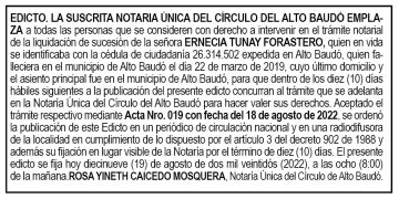 Edicto Ernecia Tunay Forastero