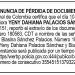 Denuncia pérdida CDT. Yeny Dahiana Palacios Sánchez