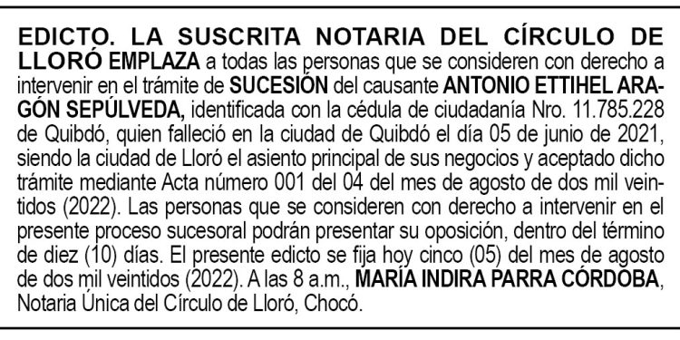 Edicto Antonio Ettihel Aragón Sepúlveda