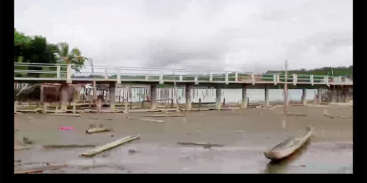 Litoral del San Juan: puente-muelle de 112 metros en Pichimá Playa
