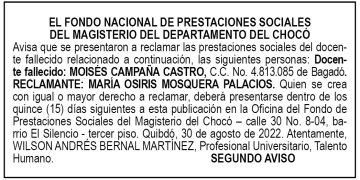 Edicto 2do. aviso Moisés Campaña Castro
