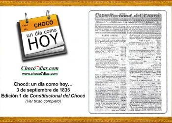 Chocó: un día como hoy… 3 de septiembre