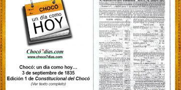Chocó: un día como hoy… 3 de septiembre