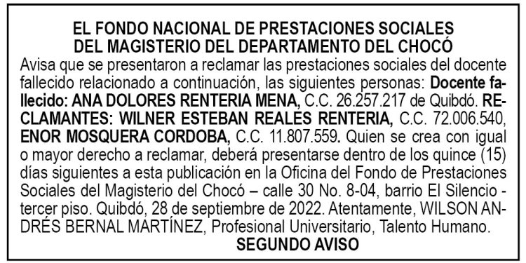 Edicto 2do. aviso Ana Dolores Rentería Mena