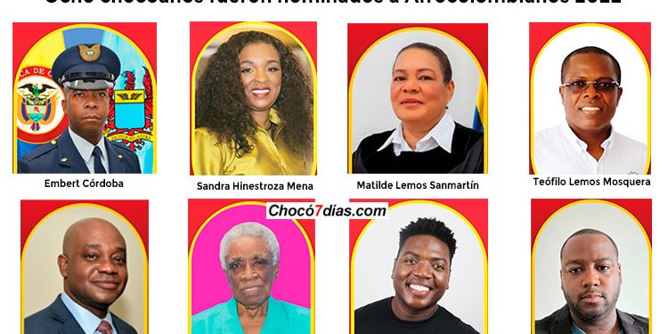 Ocho chocoanos fueron nominados a Afrocolombianos 2022