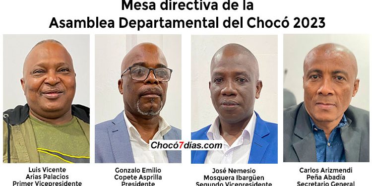 Nueva directiva de la Asamblea Departamental del Chocó para el 2023