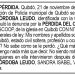 Pérdida CDT. María Eurica Córdoba Leudo.