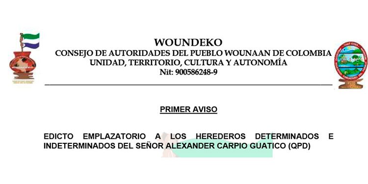 Edicto 1er. aviso Alexander Carpio Guatico