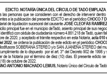 Edicto José Cleofás Ramírez Perea