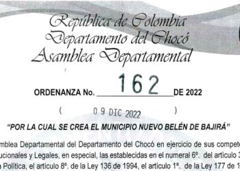 Ordenanza que crea el municipio Nuevo Belén de Bajirá