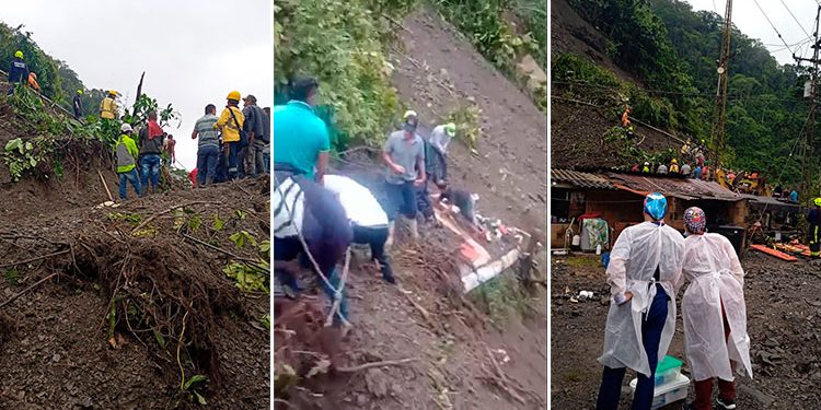 Avanzan labores de rescate en el derrumbe sepultó un bus que cubría la ruta Cali-Condoto