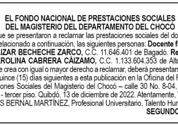 Edicto 2do. aviso José Lizar Becheche Zarco