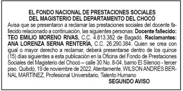 Edicto 2do. aviso Teo Emilio Moreno Rivas