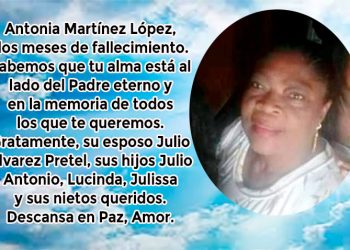 Antonia Martínez López, dos meses de fallecida