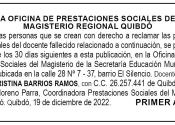 Edicto 1er. aviso Mirta Cristina Barrios Ramos