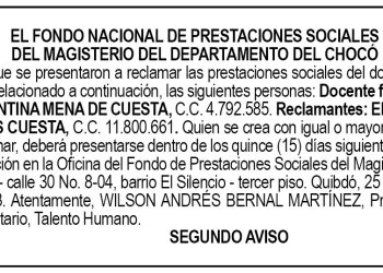 Edicto 2do. aviso. Diamantina Mena de Cuesta.