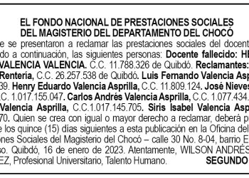 Edicto 2do. aviso Henry Alfredo Valencia Valencia