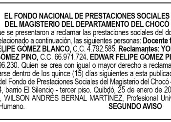Edicto 2do. aviso Luis Felipe Gómez Blanco