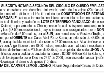 Edicto Jhon Jairo Pérez Rivera